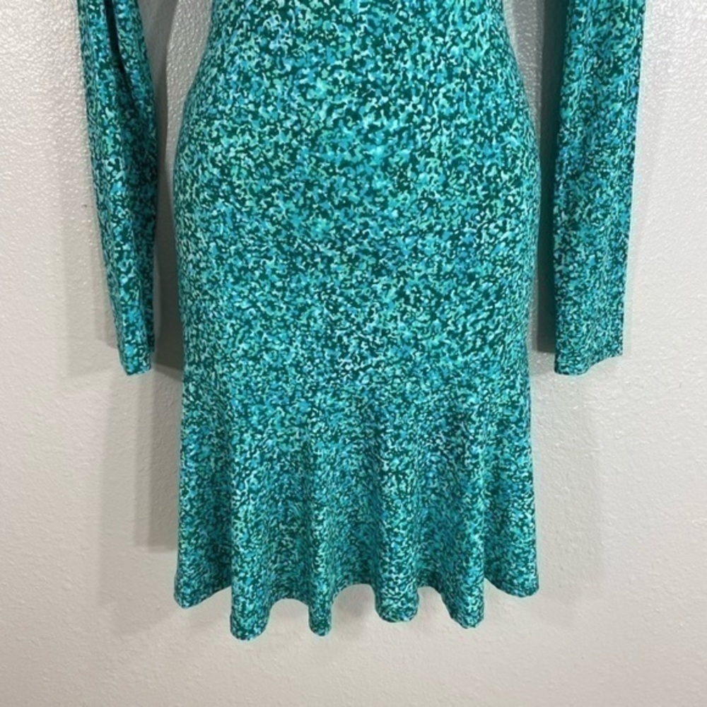 Michael Kors Green Printed Ruffle Hem Jersey Dress - image 4